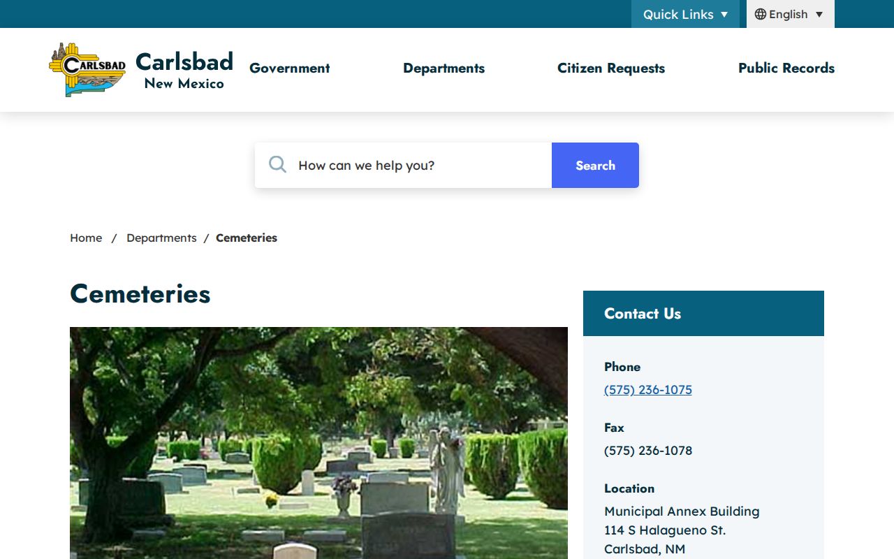 Carlsbad previous residents cemetery records source