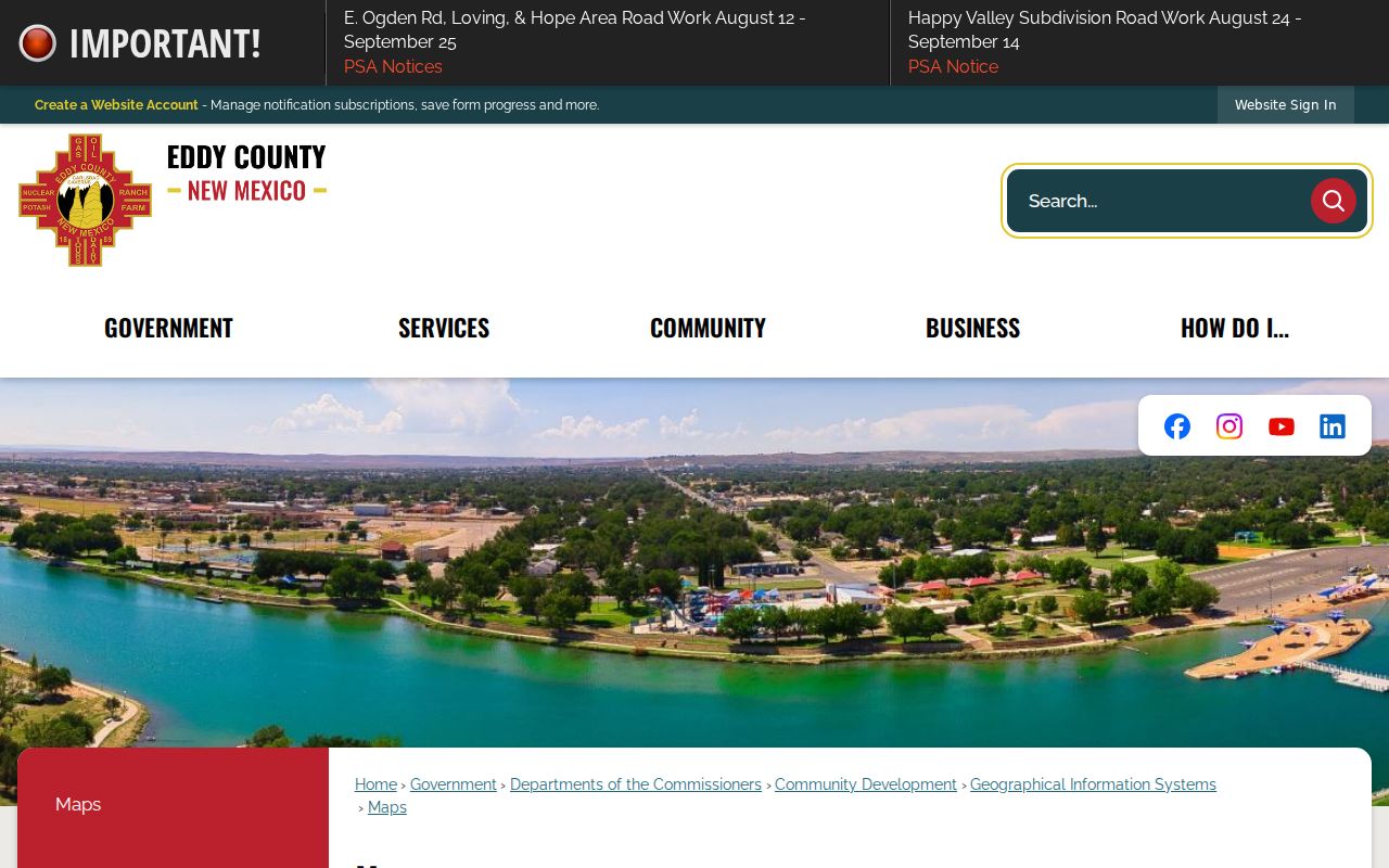 Carlsbad ZIP code Eddy County maps page
